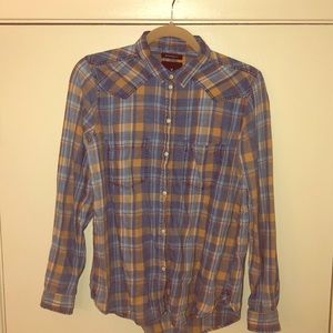 American Eagle Boyfriend fit western-ish flannel